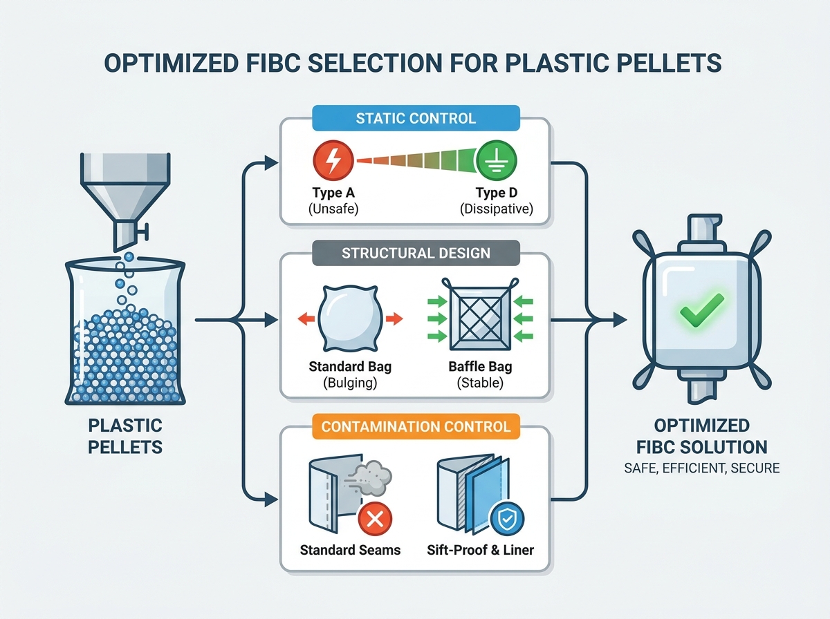 sacs FIBC pour granul&eacute;s de plastique