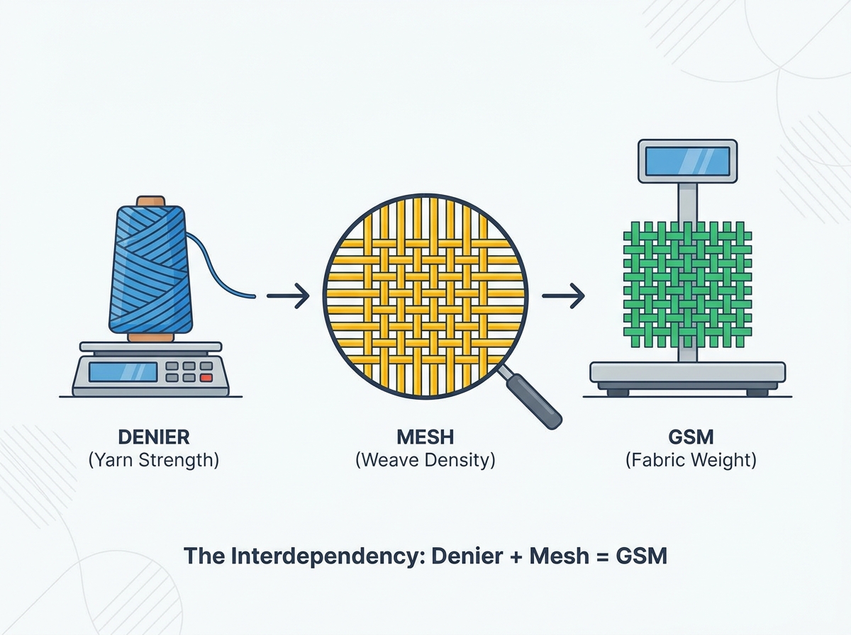 Denier de tissu tiss&eacute; PP vs GSM